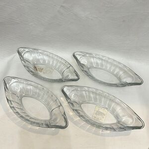 Macy’s Banana Split Boats Made USA Set Of 4 Dishwasher Safe 4 1/4 Wide 9 In Long